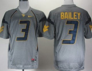 West Virginia Mountaineers #3 Stedman Bailey Gray Jersey