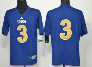 Notre Dame Fighting Irish #3 Joe Montana Shamrock Series Navy Blue Jersey