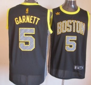 Boston Celtics #5 Kevin Garnett Black Electricity Fashion Jersey