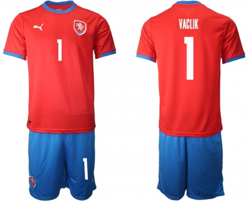 Men 2020-2021 European Cup Czech Republic home red 1 Soccer Jersey