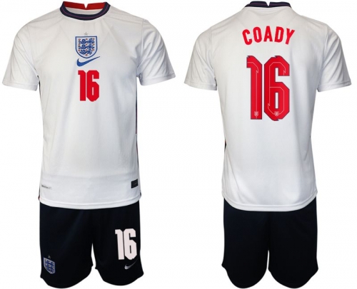 Men 2020-2021 European Cup England home white 16 Nike Soccer Jersey