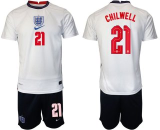 Men 2020-2021 European Cup England home white 21 Nike Soccer Jersey