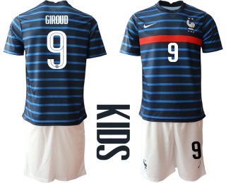 2021 France home Youth 9 soccer jerseys