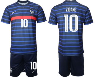 Men 2020-2021 European Cup France home blue 10 Soccer Jersey