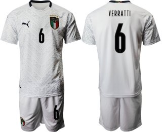 2021 Men Italy away 6 white soccer jerseys