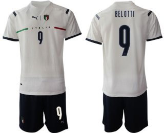 Men 2020-2021 European Cup Italy away white 9 Soccer Jersey