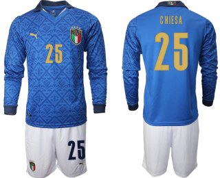 Men 2021 European Cup Italy home Long sleeve 25 soccer jerseys