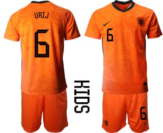 2021 European Cup Netherlands home Youth 6 soccer jerseys