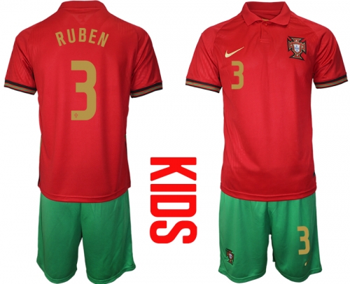 2021 European Cup Portugal home Youth 3 soccer jerseys