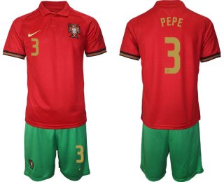 Men 2020-2021 European Cup Portugal home red 3 Nike Soccer Jersey