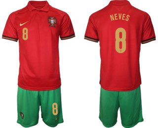 Men 2020-2021 European Cup Portugal home red 8 Nike Soccer Jersey