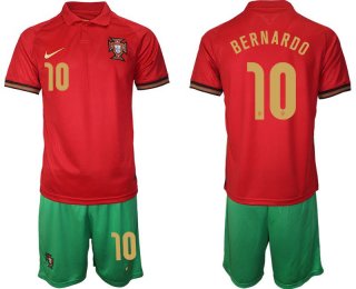 Men 2020-2021 European Cup Portugal home red 10 Nike Soccer Jersey