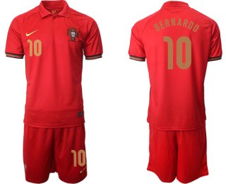 Men 2021 European Cup Portugal home red 10 Soccer Jersey