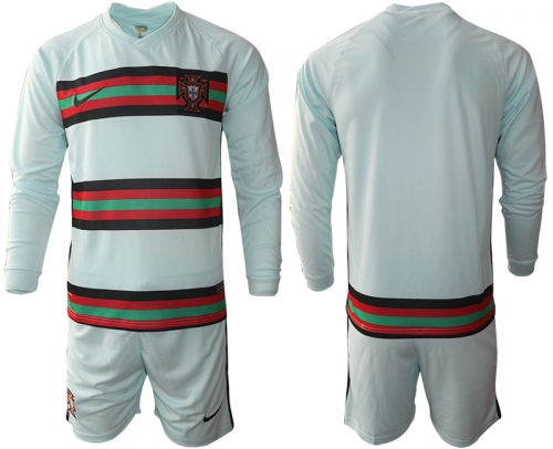 Men 2021 European Cup Portugal away Long sleeve soccer jerseys