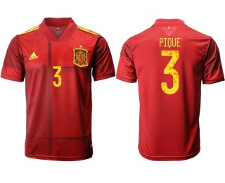 Men 2021 Europe Spain home AAA version 3 soccer jerseys