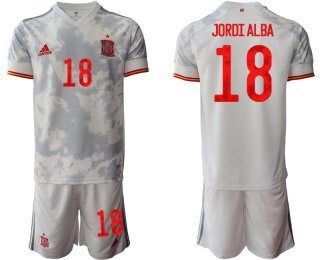 Men 2021 European Cup Spain away white 18 Soccer Jersey