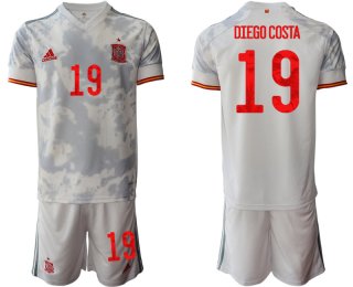 Men 2021 European Cup Spain away white 19 Soccer Jersey