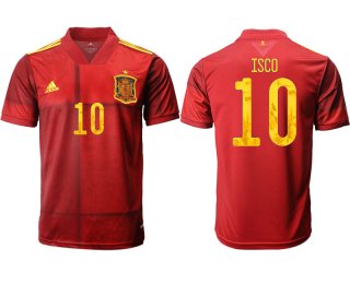 Men 2021 Europe Spain home AAA version 10 soccer jerseys