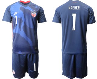 Men 2020-2021 Season National team United States away blue 1 Soccer Jersey