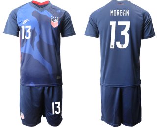 Men 2020-2021 Season National team United States away blue 13 Soccer Jersey