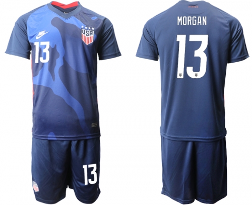 Men 2020-2021 Season National team United States away blue 13 Soccer Jersey