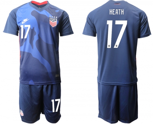 Men 2020-2021 Season National team United States away blue 17 Soccer Jersey