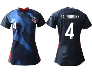 Women 2020-2021 Season National Team America away aaa 4 blue Soccer Jerseys