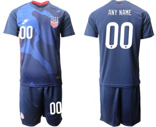 Men 2020-2021 Season National team United States away blue customized Soccer Jersey