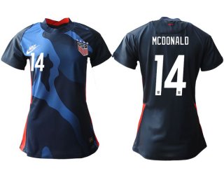 Women 2020-2021 Season National Team America away aaa 14 blue Soccer Jerseys