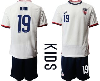 Youth 2020-2021 Season National team United States home white 19 Soccer Jersey