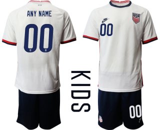 Youth 2020-2021 Season National team United States home white customized Soccer Jersey