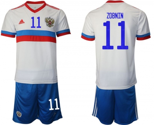 Men 2020-2021 European Cup Russia away white 11 Adidas Soccer Jersey