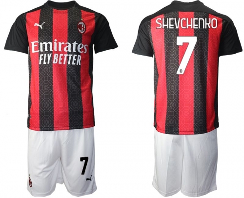 Men 2020-2021 club AC milan home 7 red Soccer Jerseys