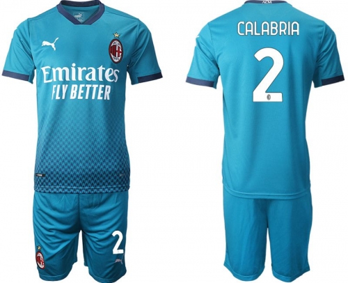 Men 2020-2021 club AC milan away 2 blue Soccer Jerseys