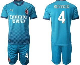 Men 2020-2021 club AC milan away 4 blue Soccer Jerseys