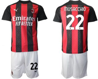 Men 2020-2021 club AC milan home 22 red Soccer Jerseys