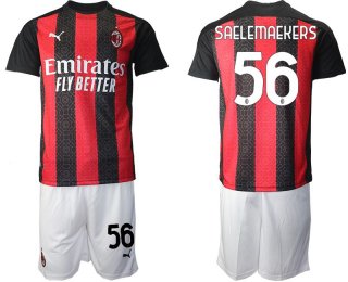 Men 2020-2021 club AC milan home 56 red Soccer Jerseys