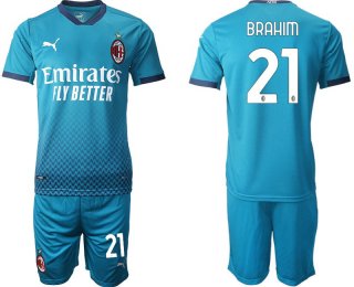 Men 2020-2021 club AC milan away 21 blue Soccer Jerseys