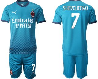 Men 2020-2021 club AC milan away 7 blue Soccer Jerseys1