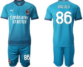 Men 2020-2021 club AC milan away 86 blue Soccer Jerseys