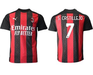 Men 2020-2021 club AC milan home aaa version 7 red Soccer Jerseys1