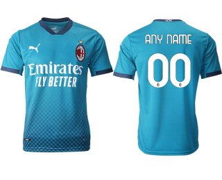 Men 2020-2021 club AC milan away aaa version customized blue Soccer Jerseys