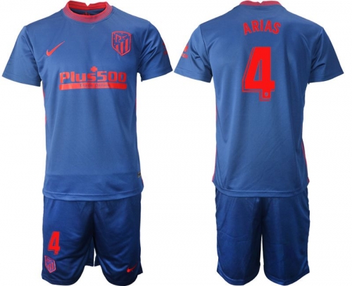 Men 2020-2021 club Atletico Madrid away 4 blue Soccer Jerseys