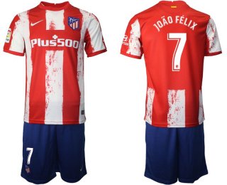 Men 2021-2022 Club Atletico Madrid home red 7 Nike Soccer Jersey