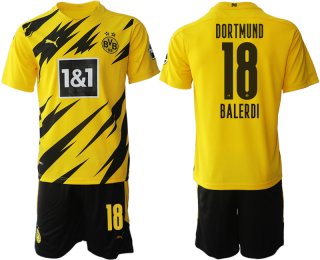 Men 2020-2021 club Borussia Dortmund home 18 yellow Soccer Jerseys