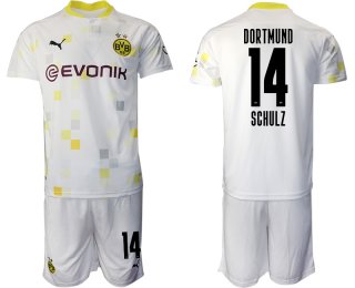 Men 2020-2021 club Borussia Dortmund Second away 14 white Soccer Jerseys