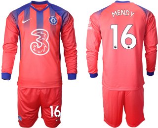 Men 2021 Chelsea away Long sleeve 16 soccer jerseys