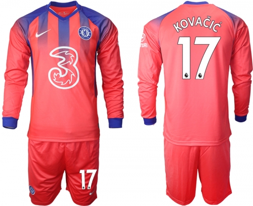 Men 2021 Chelsea away Long sleeve 17 soccer jerseys