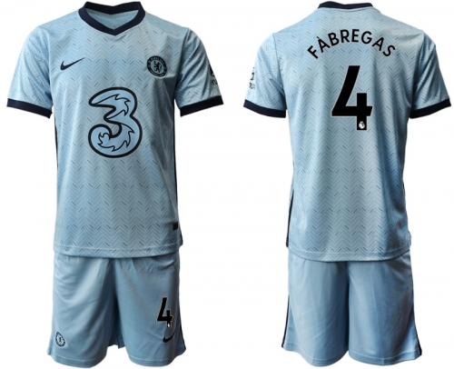 Men 2020-2021 club Chelsea away Light blue 4 Soccer Jerseys