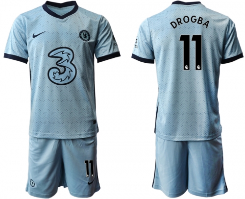 Men 2020-2021 club Chelsea away Light blue 11 Soccer Jerseys